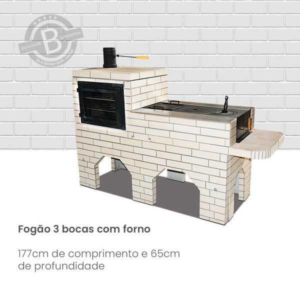 fogão a lenha revestido pré moldado bassan