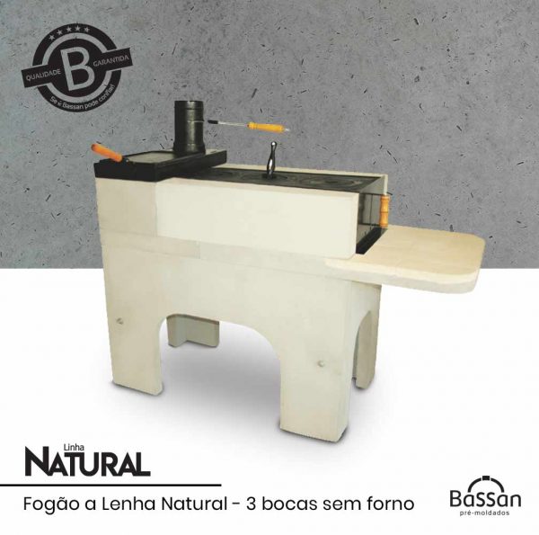fogão a lenha 3 bocas bassan